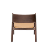 Oblique Lounge Chair, Dark brown oak veneer with leather seat