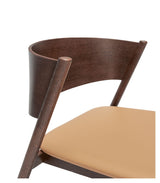 Oblique Lounge Chair, Dark brown oak veneer with leather seat