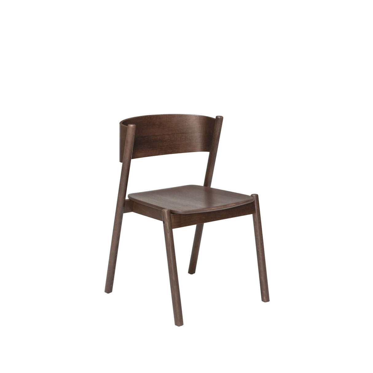 Oblique Dining chair, Dark brown oak veneer