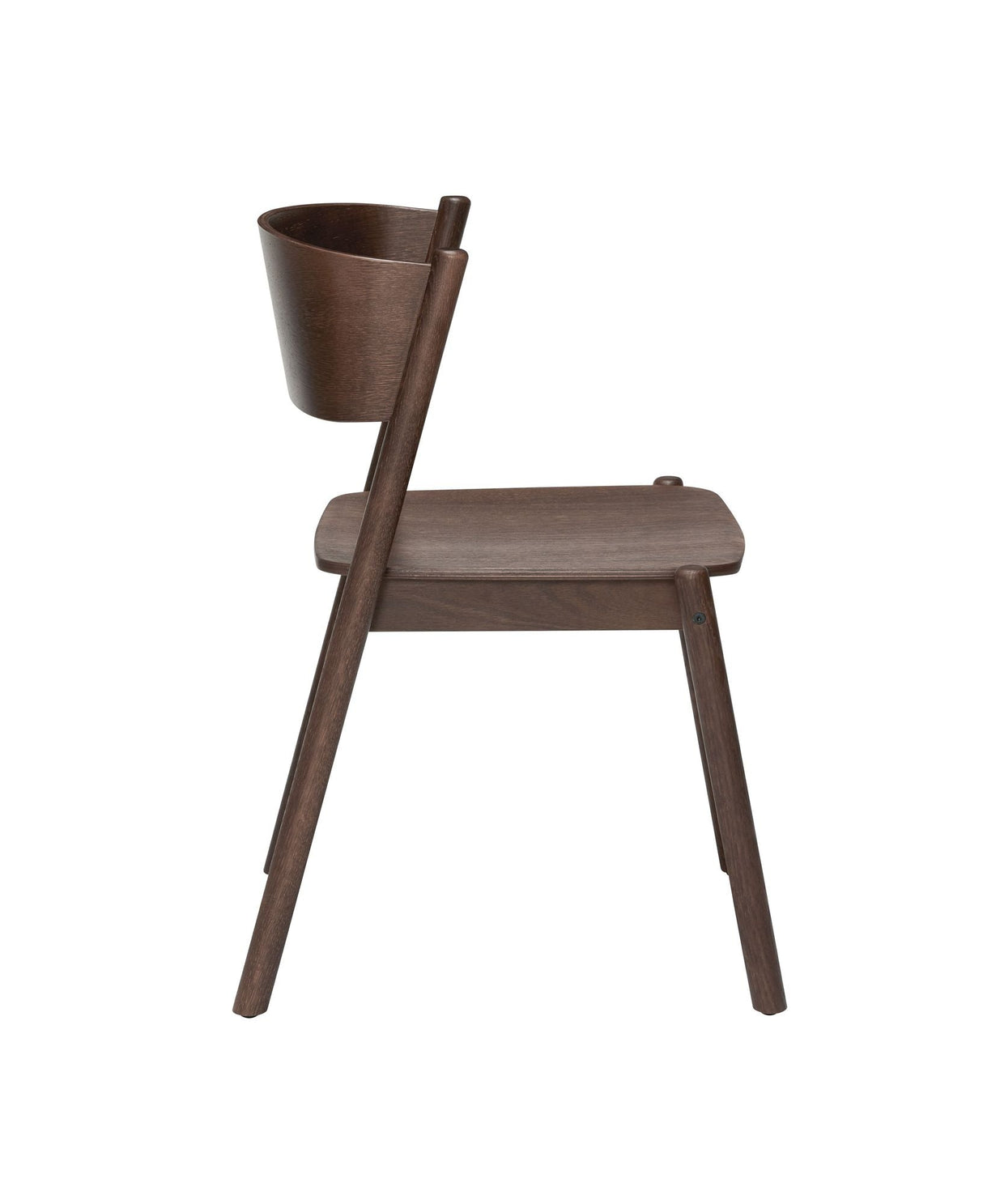 Oblique Dining chair, Dark brown oak veneer