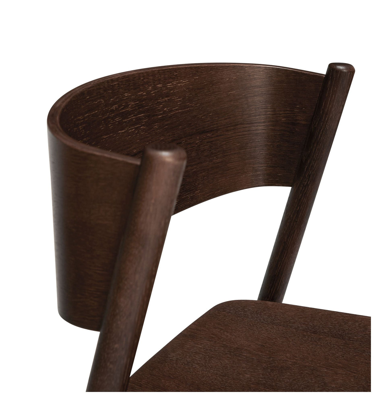 Oblique Dining chair, Dark brown oak veneer