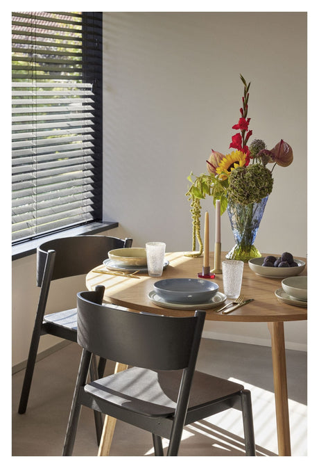 Oblique Dining Chair Black Oak Veneer