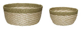 Palm Basket Set of 2, Khaki/Nature