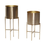 Hübsch Airy Planter set w/legs, Golden