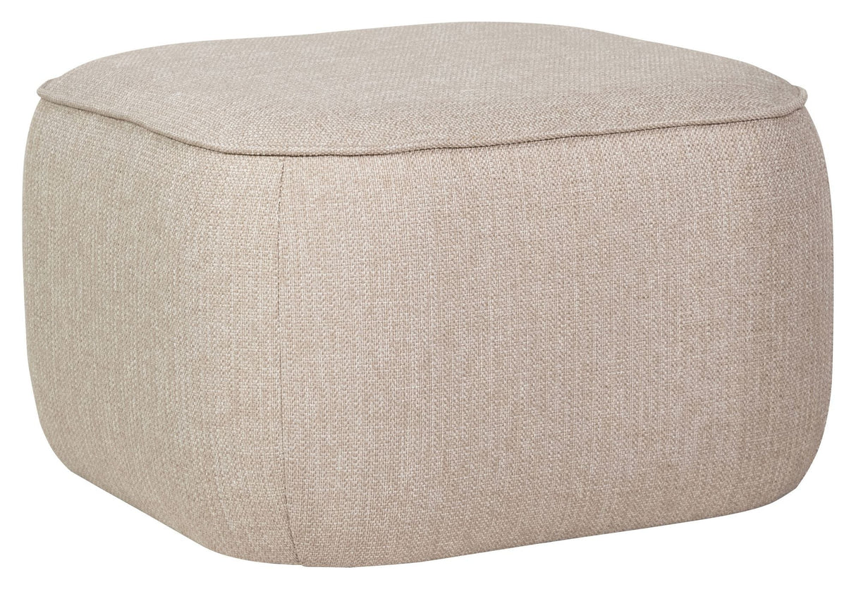 Hübsch Cube Pouf 57x57, Beige fabric