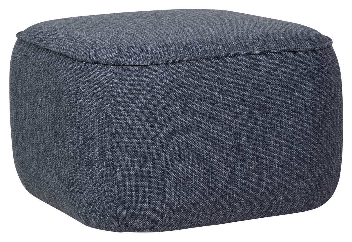 Hübsch Cube Pouf 57x57, gray-blue fabric