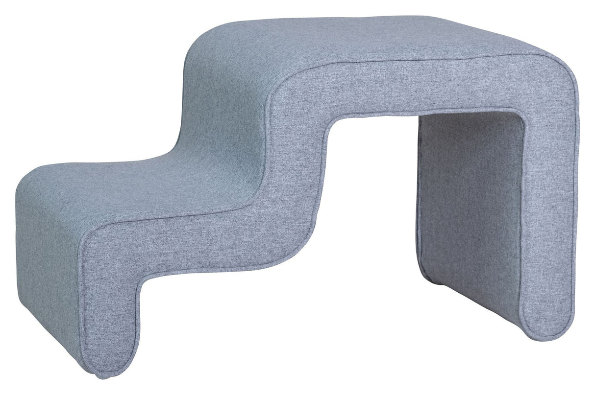 Hübsch Wave Pouf, asymmetric, Gray fabric