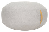 Hübsch Mochi Puf w/leather handle, herringbone, Gray wool