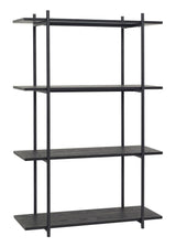 Hübsch Norm Shelf w. 4 shelves, Metal/Ash veneer