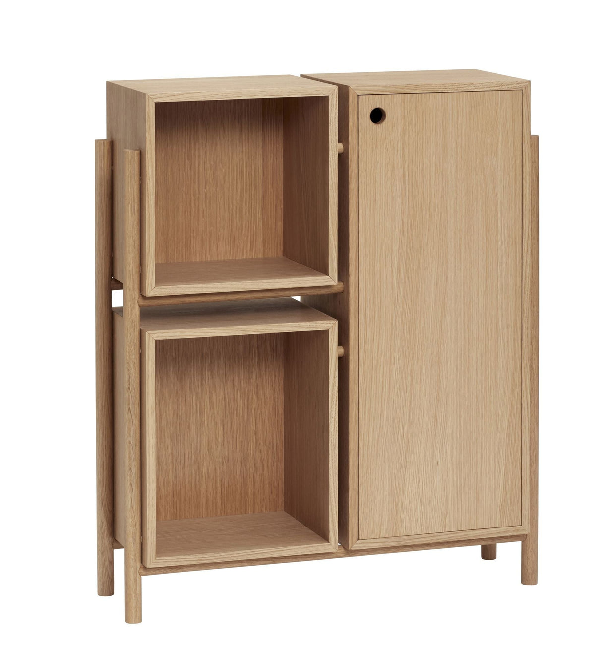 Hübsch Cube Shelf w/3 Compartments, Oak