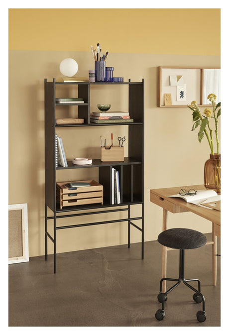 Hübsch Divide Shelf w/shelves, ash/metal, black, H:160