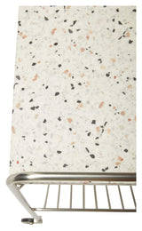 Hübsch Wave Roller Table, Nickel/Terrazzo