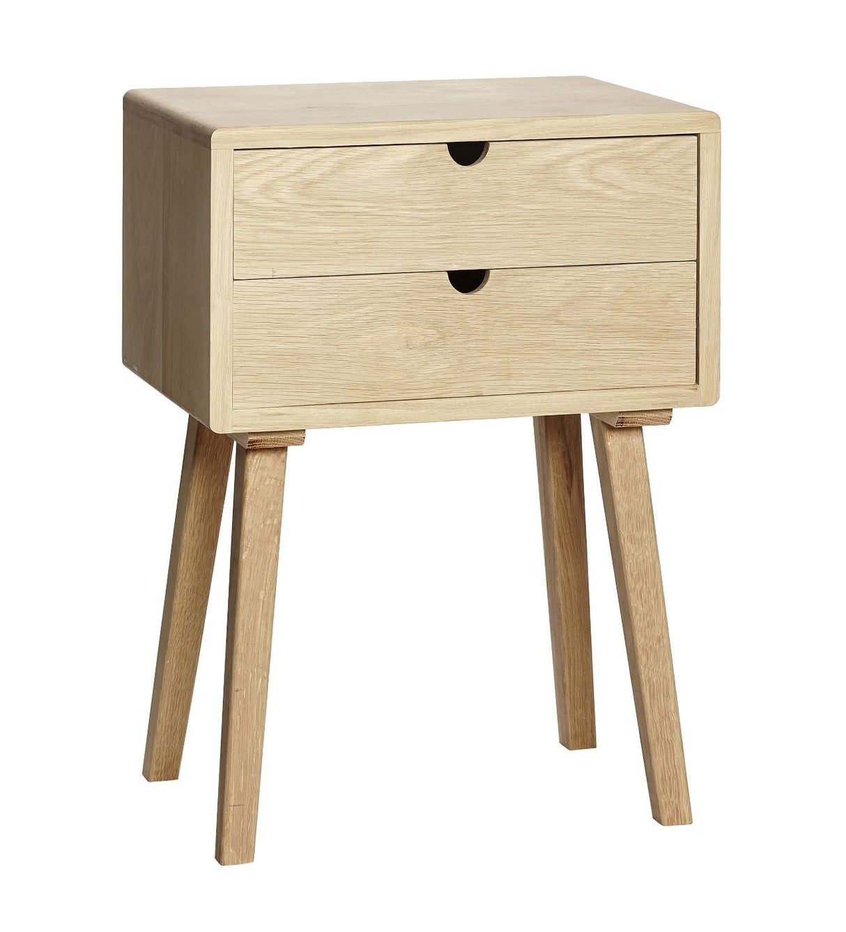 Hübsch Hide Bedside table with 2 drawers, Oak