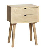 Hübsch Hide Bedside table with 2 drawers, Oak