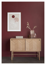 Hübsch Herringbone Sideboard with sliding doors, Oak veneer