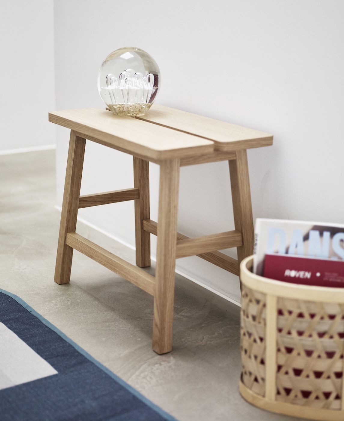 Hübsch Ground Stool H45, Oak/MDF