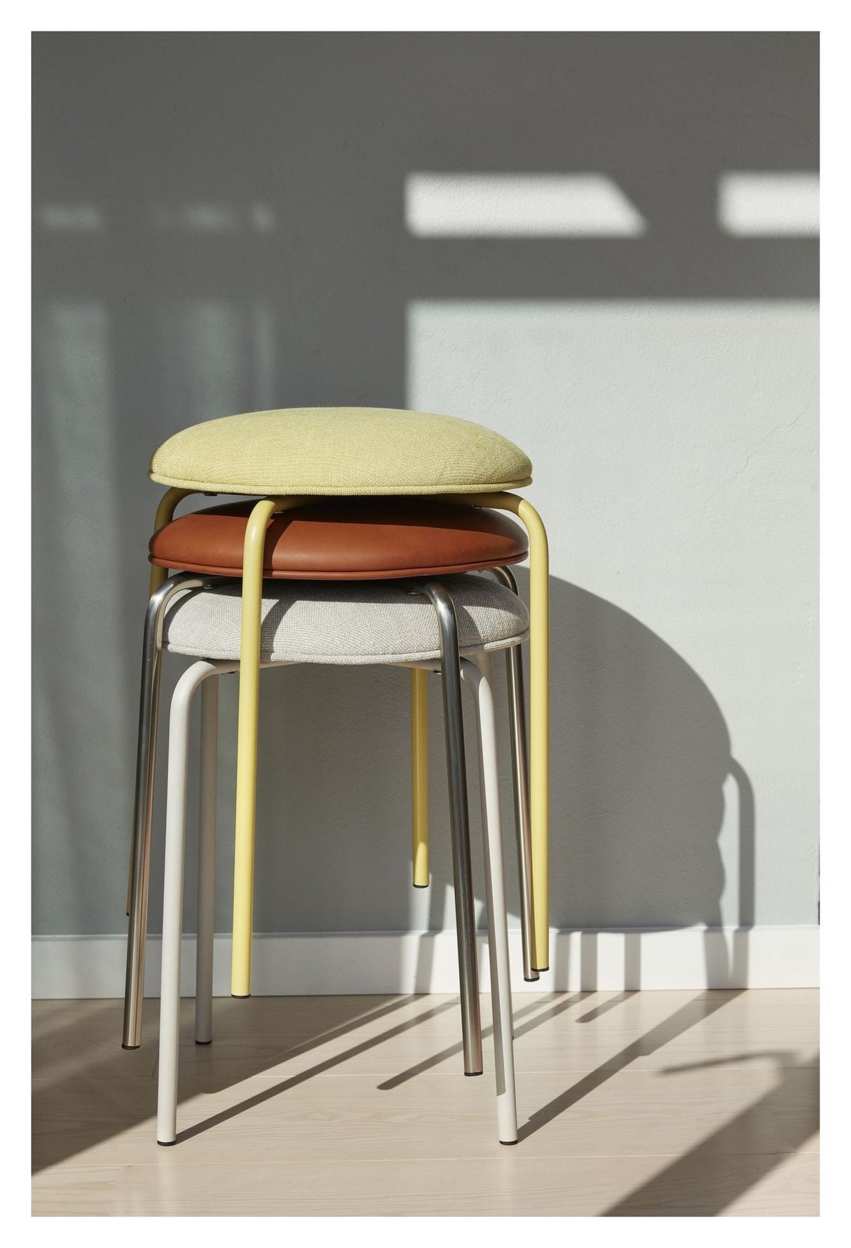 Hübsch Stack Stool, metal/brown microfiber, OEKO-TEX