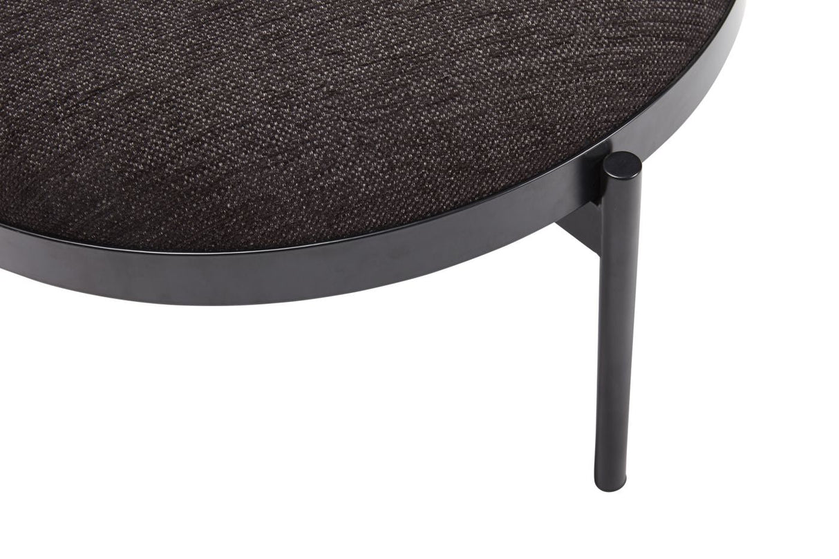 Hübsch Sen Stool Ø65 in black, Metal/Fabric