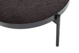 Hübsch Sen Stool Ø65 in black, Metal/Fabric