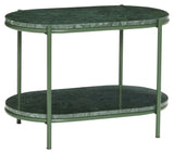 Hübsch Nusa Coffee table, 58x34, Green marble/metal