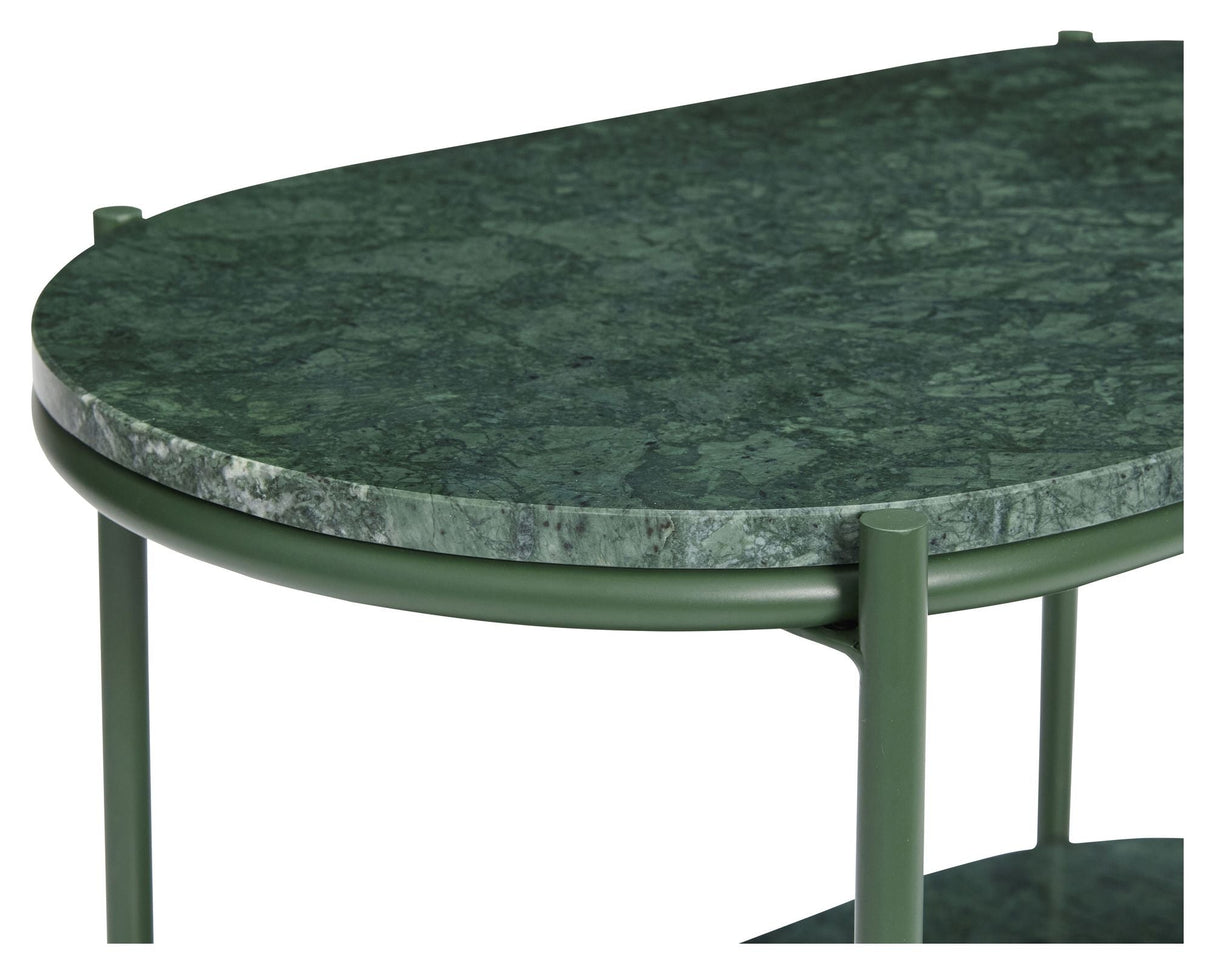 Hübsch Nusa Coffee table, 58x34, Green marble/metal