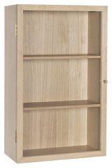 Hübsch Panorama Wall cabinet w/2 shelves, Oak veneer/Glass