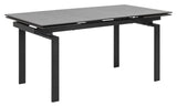 Huddersfield Dining table with glass/ceramics, black, 160/240x85