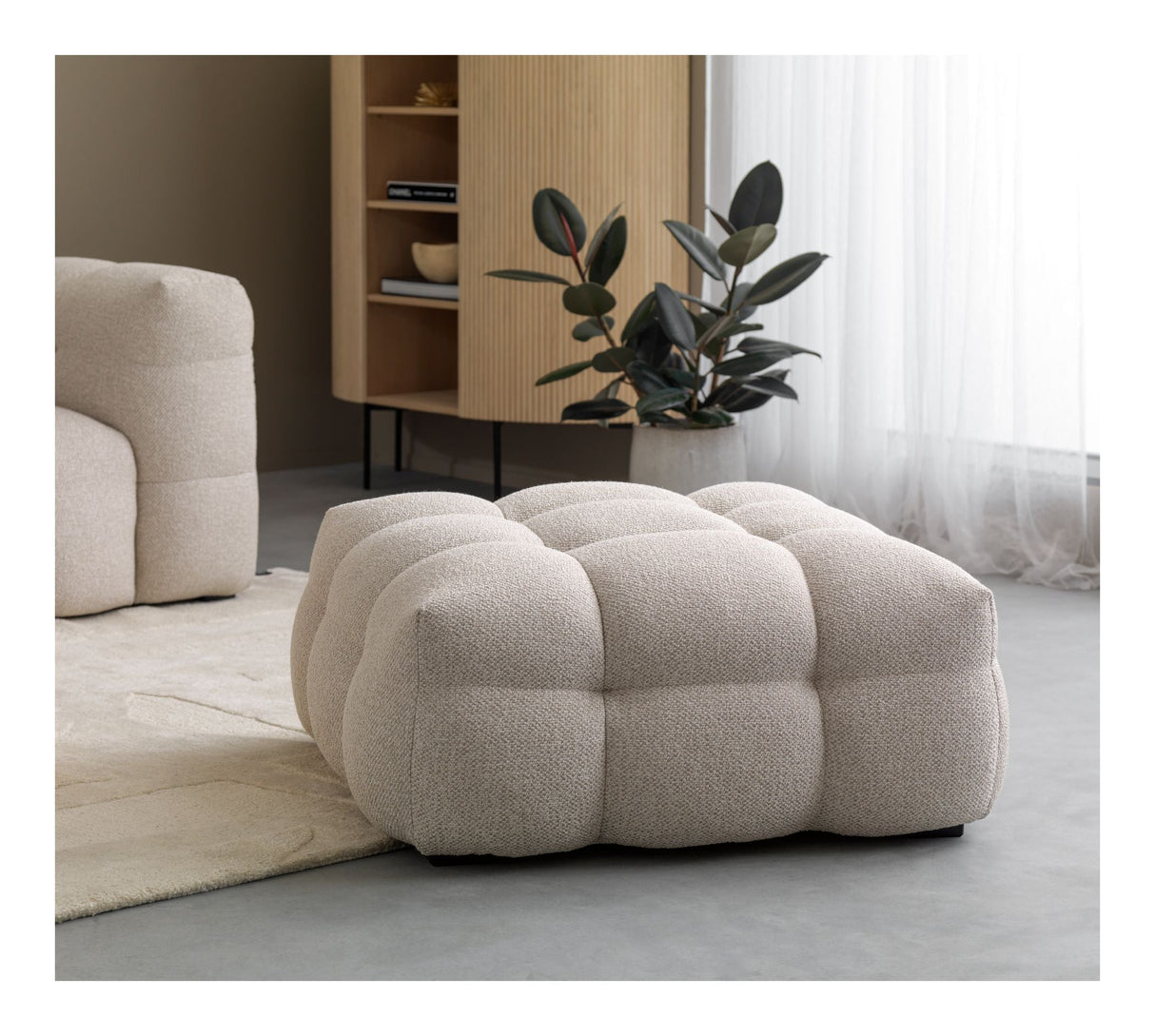 Hudson 3-seater Sofa, Beige bouclé