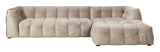 Hudson 3-pers. Sofa with chaise longue, right - Beige Velour