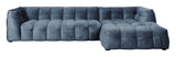 Hudson 3-pers. Sofa with chaise longue, right - Blue Velvet