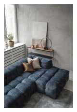 Hudson 3-pers. Sofa with chaise longue, right - Blue Velvet