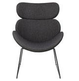 Hunt Lounge Chair with Gray Fabric, Black Base