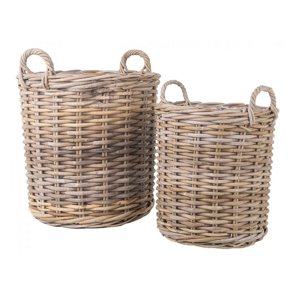 Indo Basket in Cubu Rattan s/2, Nature