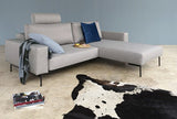 Bragi Sofa bed with chaise, Flashtex, Light gray