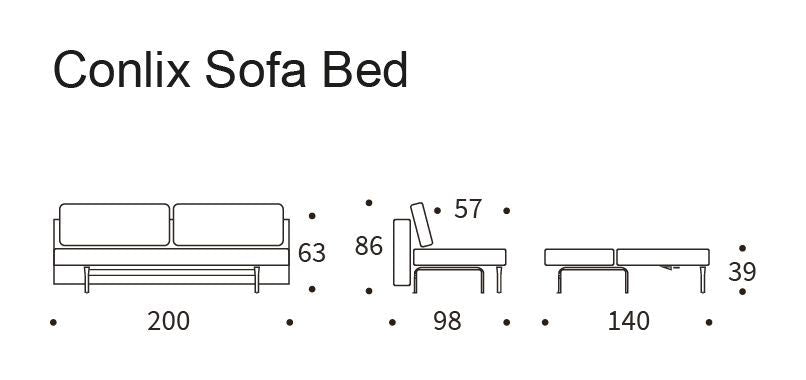 Conlix Sofa bed, Beige Velvet