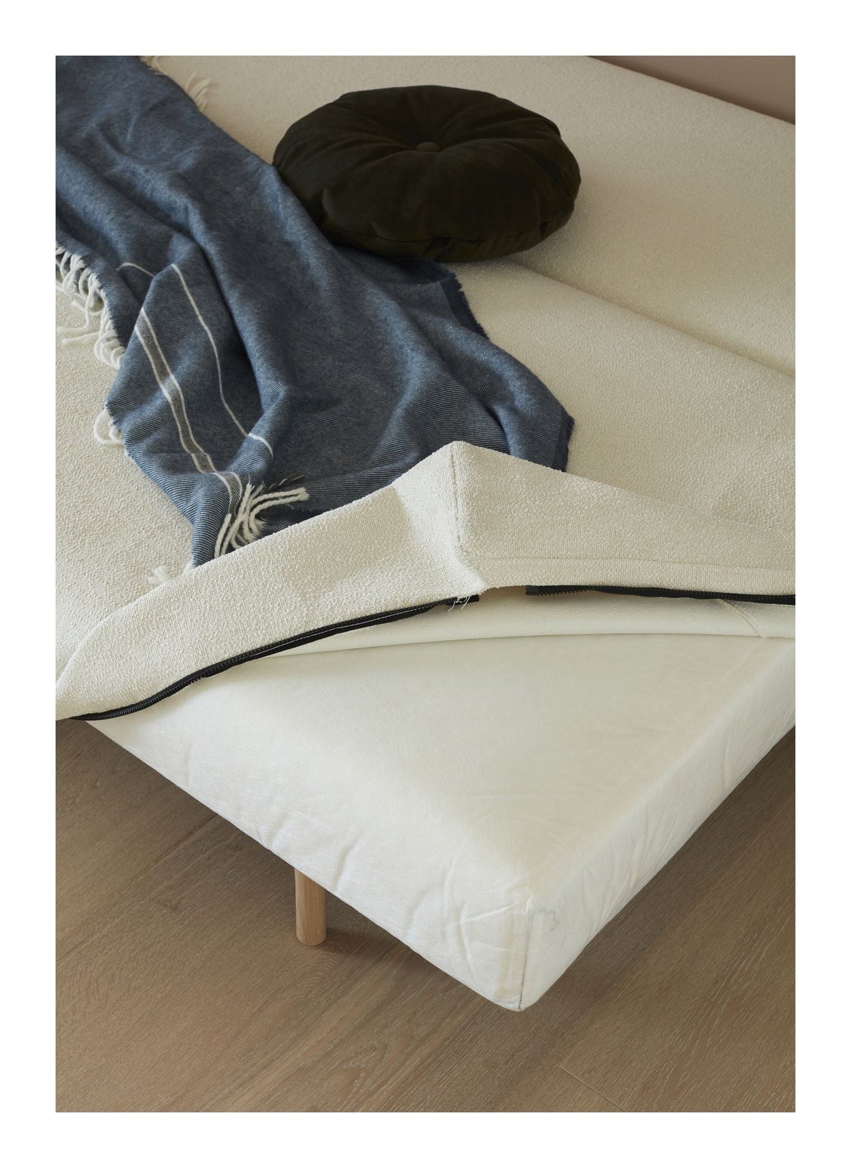 Conlix Sofa bed, Off-white Bouclé