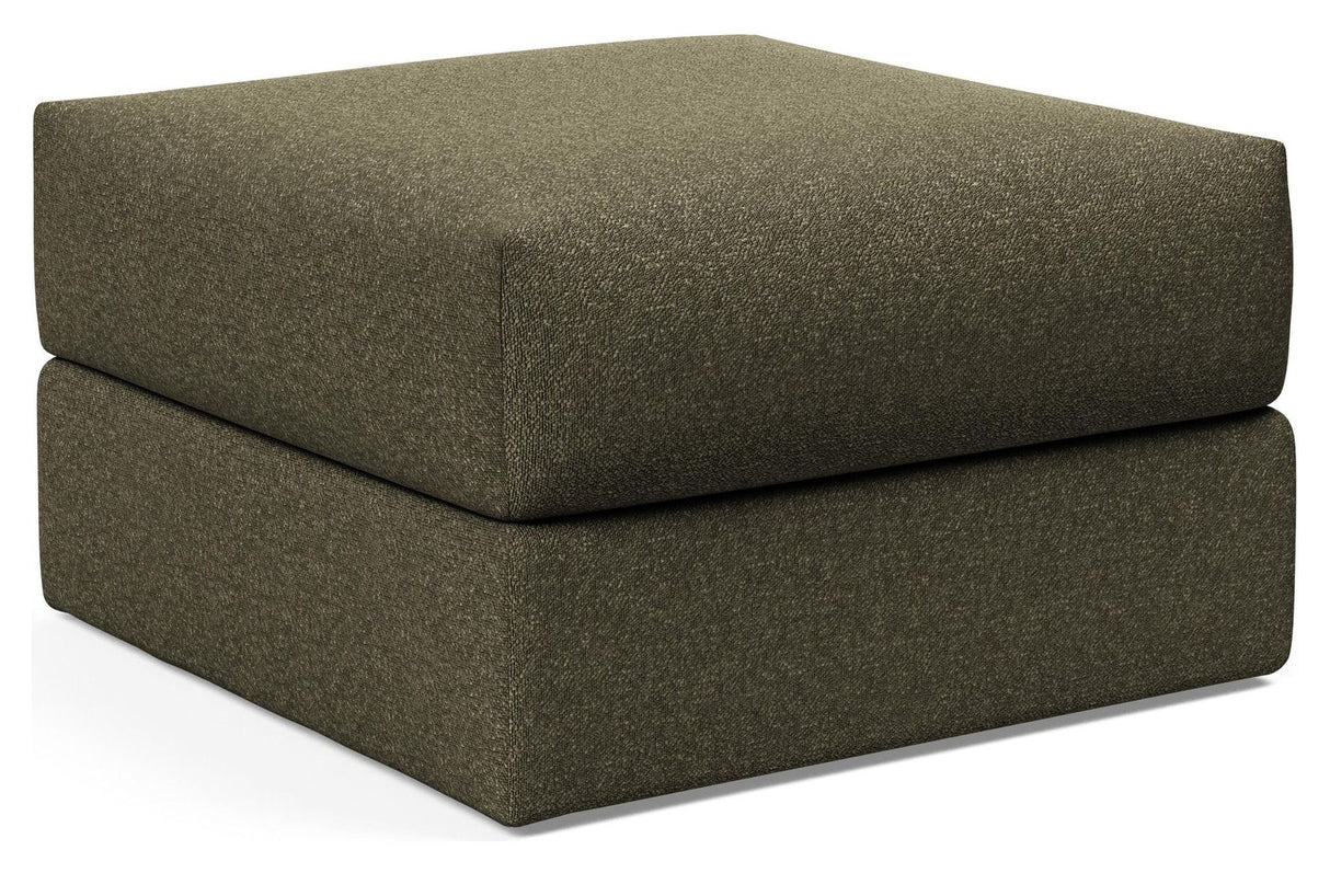 Cornila Puf w. storage, Bouclé/Forest Green, 75x75