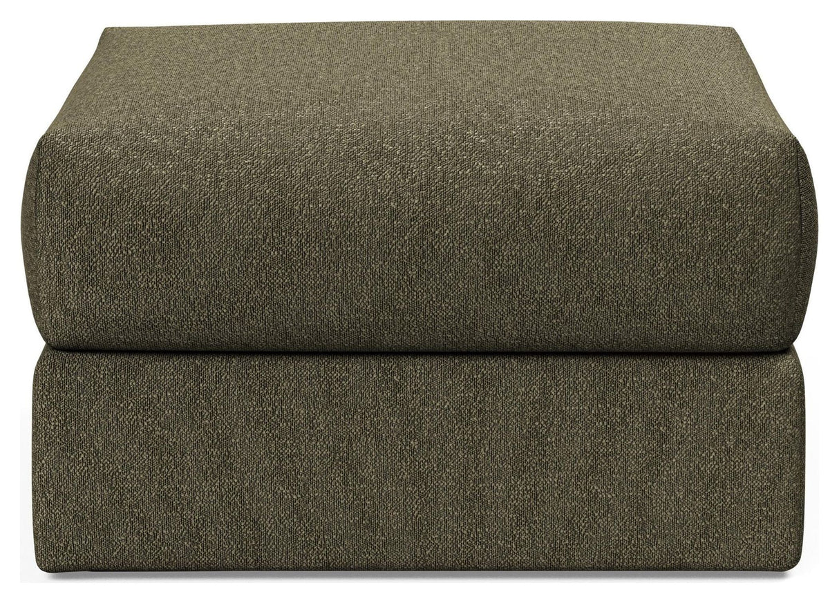 Cornila Puf w. storage, Bouclé/Forest Green, 75x75