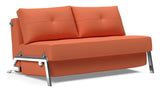 Cubed 140 Chrome Sofa Bed, Argus/Rust