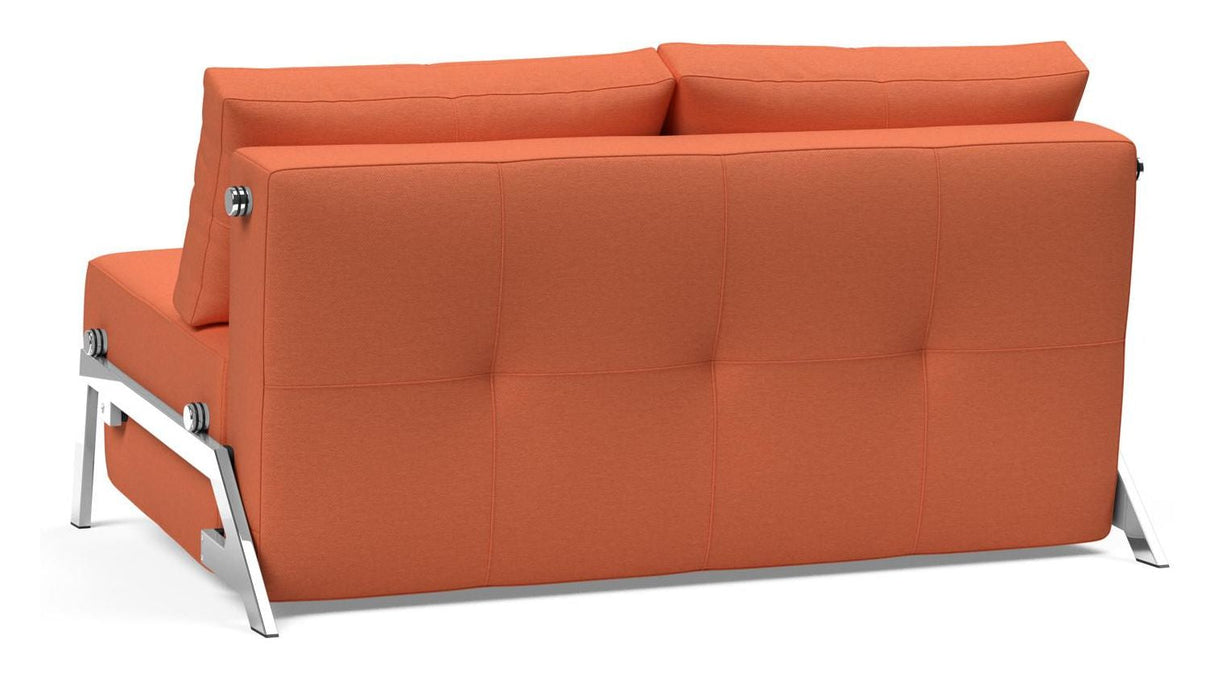 Cubed 140 Chrome Sofa Bed, Argus/Rust