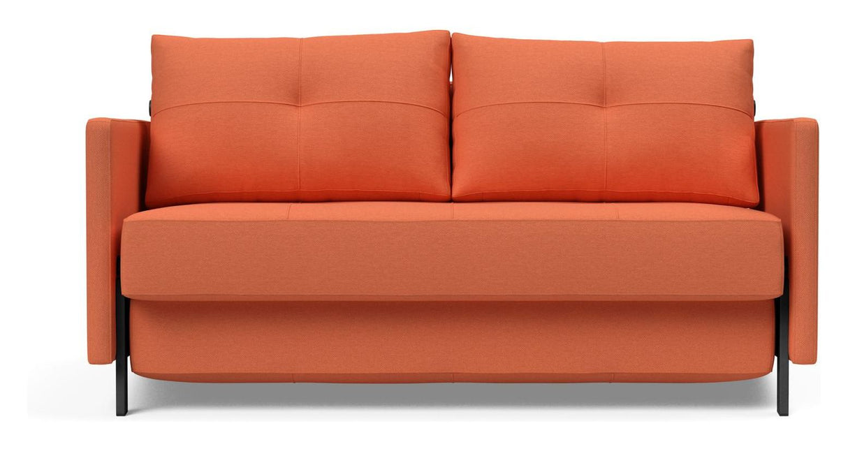 Cubed 140 Sofa bed with armrests, Argus/Rust