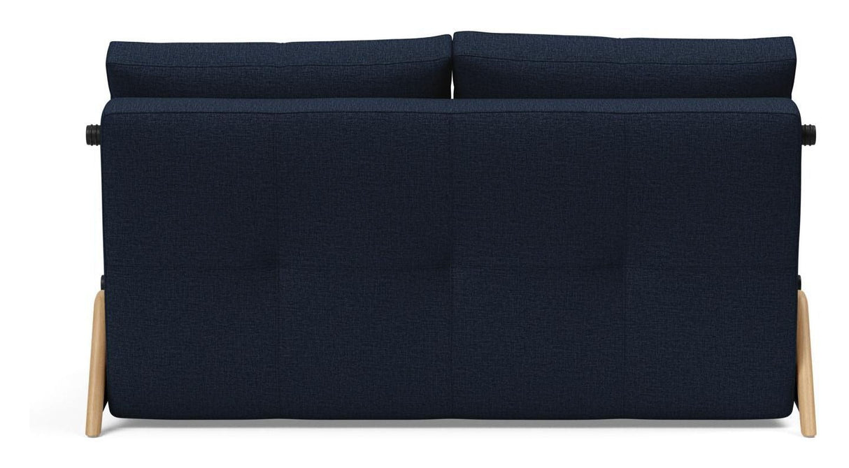 Cubed 140 Sofa bed with Oak legs, Mixed Dance/Blue