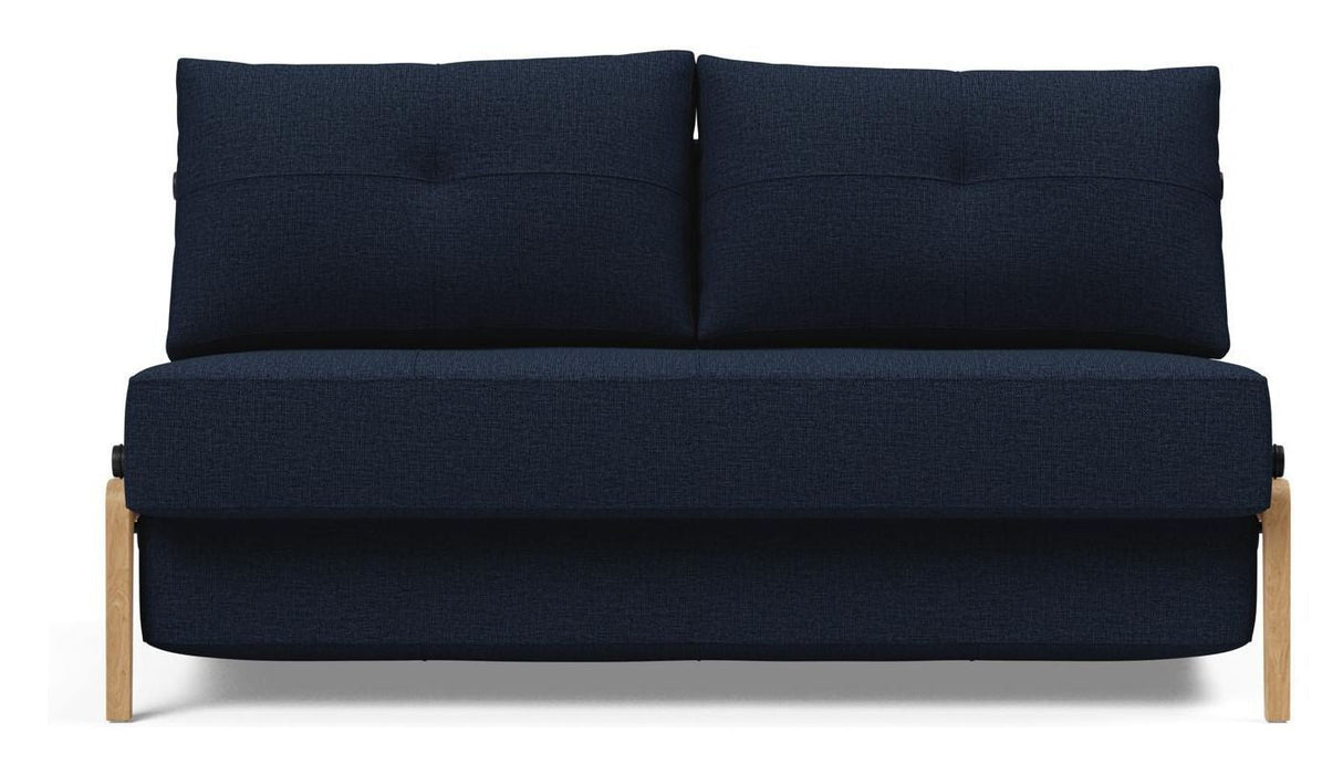 Cubed 140 Sofa bed with Oak legs, Mixed Dance/Blue