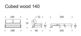 Cubed 140 Wood Sofa Bed, Argus/Rust