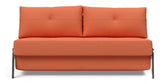 Cubed 160 Chrome Sofa Bed, Argus/Rust