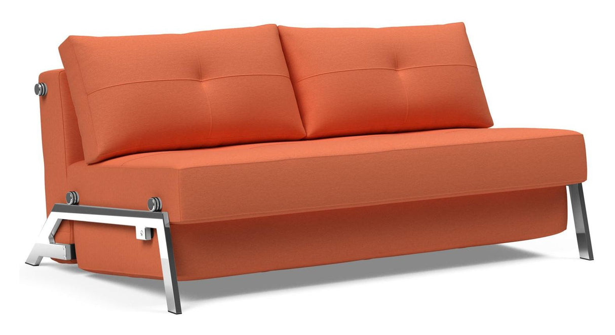 Cubed 160 Chrome Sofa Bed, Argus/Rust