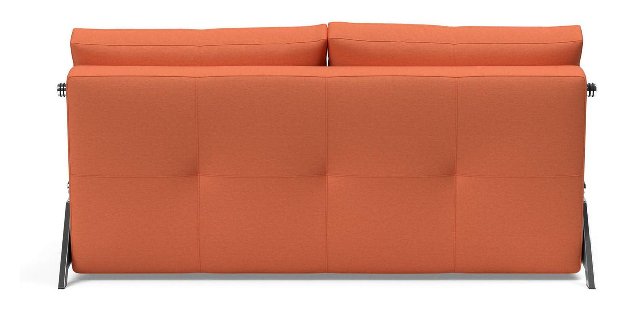 Cubed 160 Chrome Sofa Bed, Argus/Rust