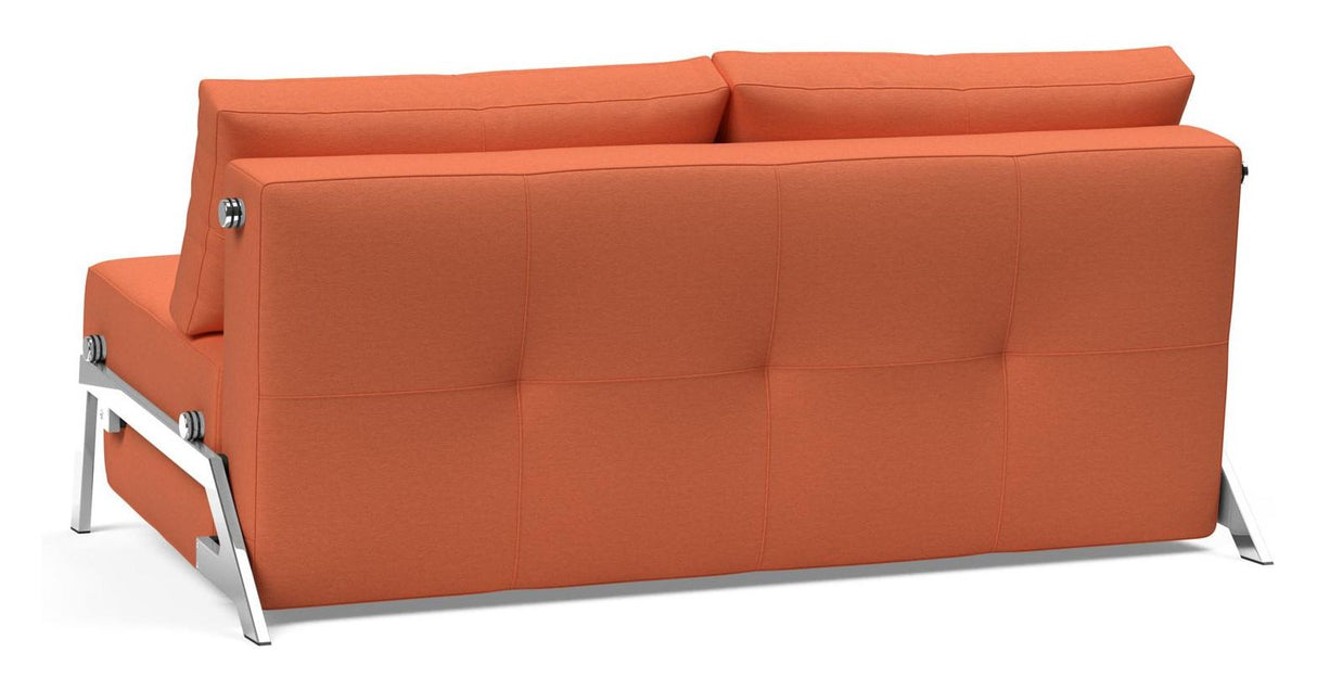 Cubed 160 Chrome Sofa Bed, Argus/Rust