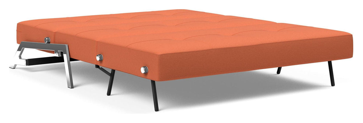 Cubed 160 Chrome Sofa Bed, Argus/Rust