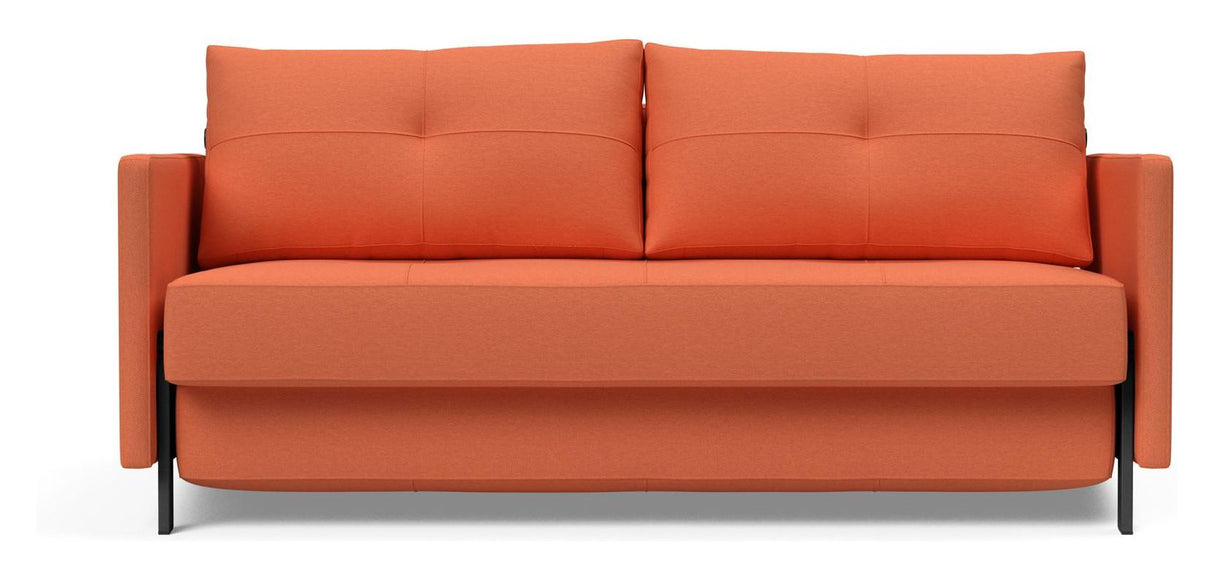 Cubed 160 Sofa bed with armrests, Argus/Rust